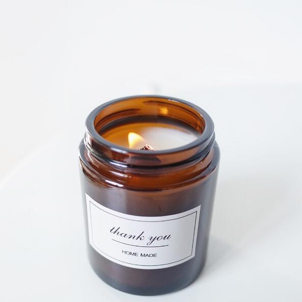 Elegant empty cheap simple tawny home decoration glass candle container candle jars
