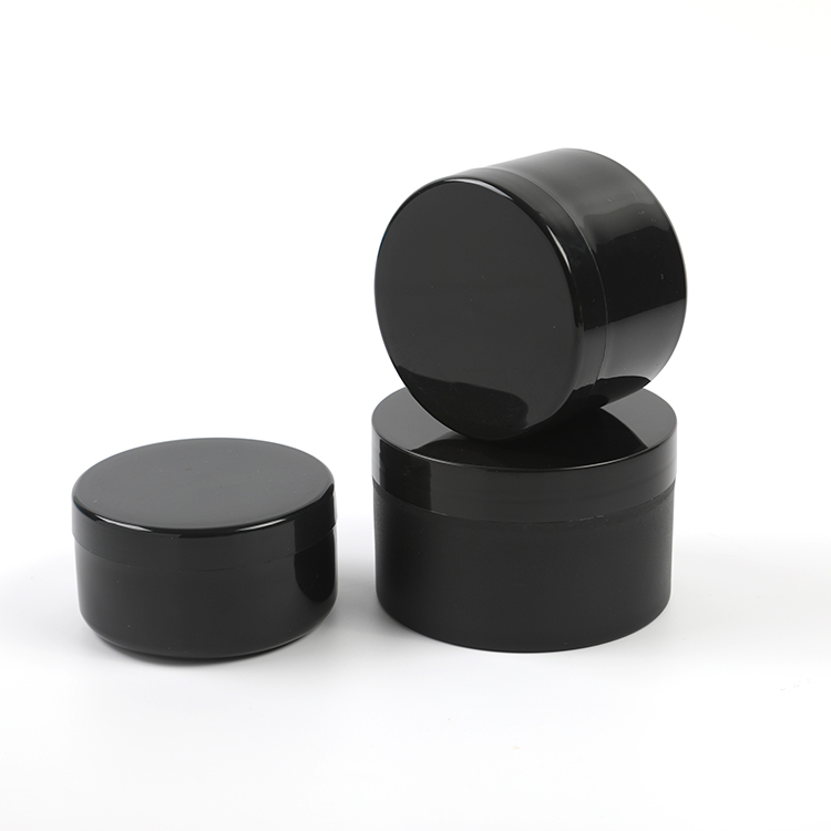 Elegant pp cosmetic jars black pp jar 100g 150g 200g cream jar