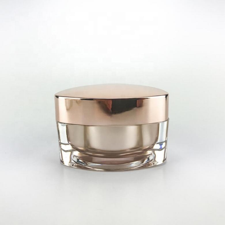 Elegant triangle rose gold acrylic double wall eye cream plastic jars jar cosmetic jar