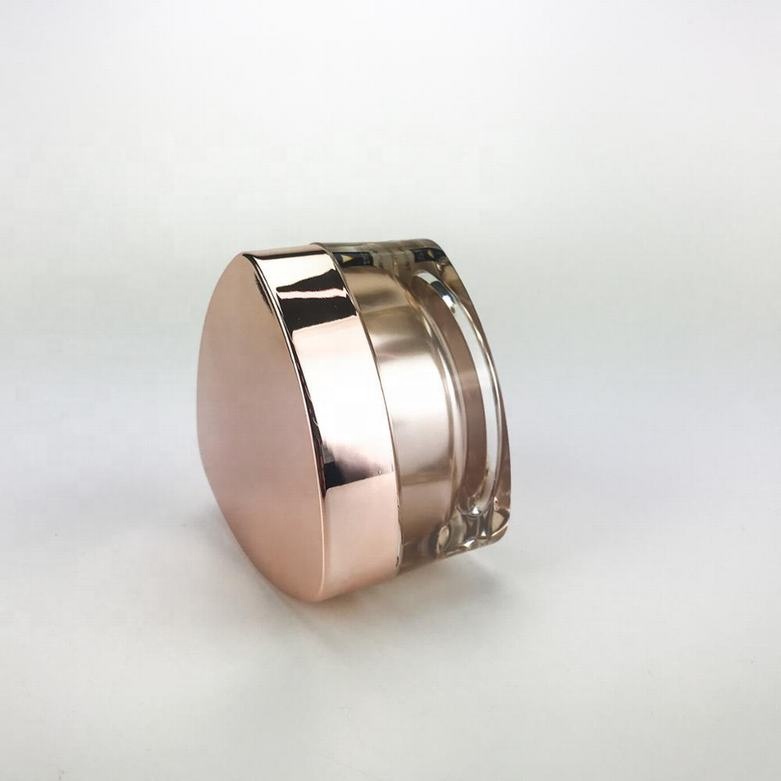 Elegant triangle rose gold acrylic double wall eye cream plastic jars jar cosmetic jar