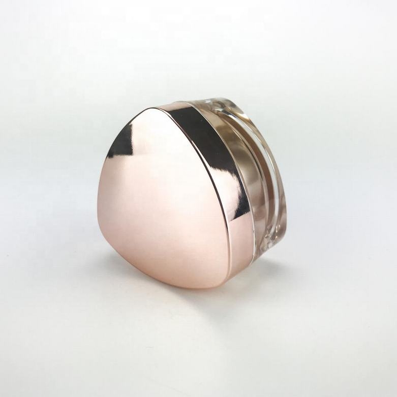 Elegant triangle rose gold acrylic double wall eye cream plastic jars jar cosmetic jar