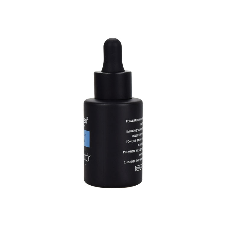 Elegant10ml 30ml 50ml 60ml 10ml 1oz matte black glass serum dropper bottle 2 oz