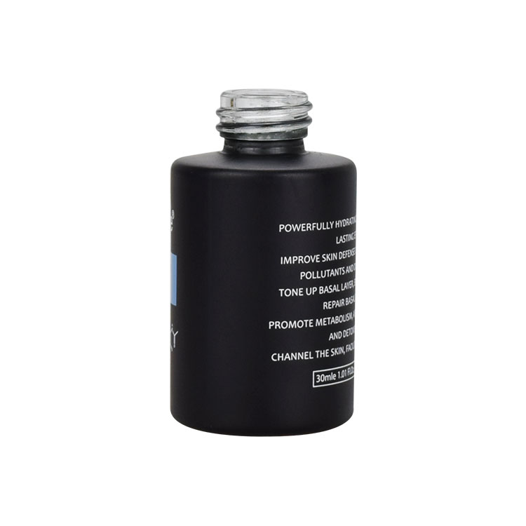 Elegant10ml 30ml 50ml 60ml 10ml 1oz matte black glass serum dropper bottle 2 oz