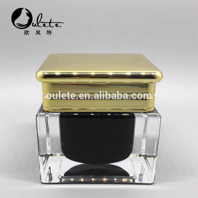 Elegent Black Square 15g,30g,50g acrylic cosmetic jar