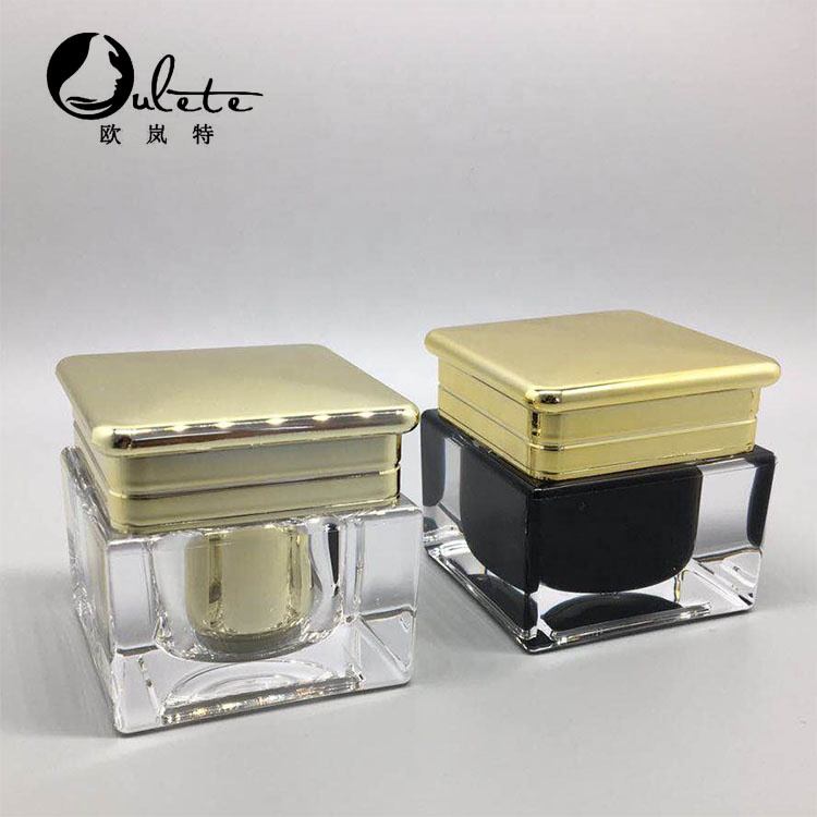 Elegent Black Square 15g,30g,50g acrylic cosmetic jar
