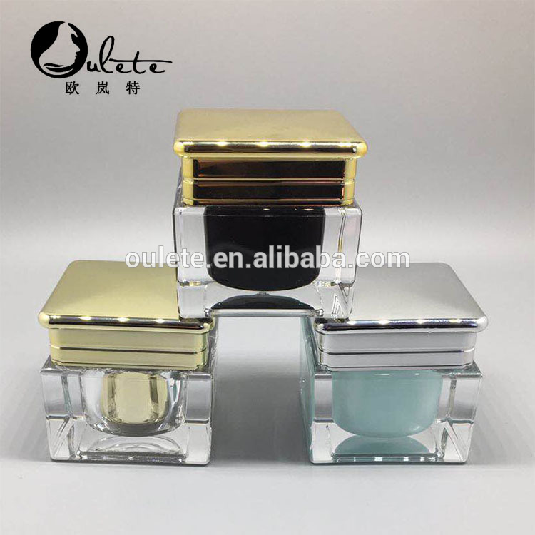 Elegent Black Square 15g,30g,50g acrylic cosmetic jar