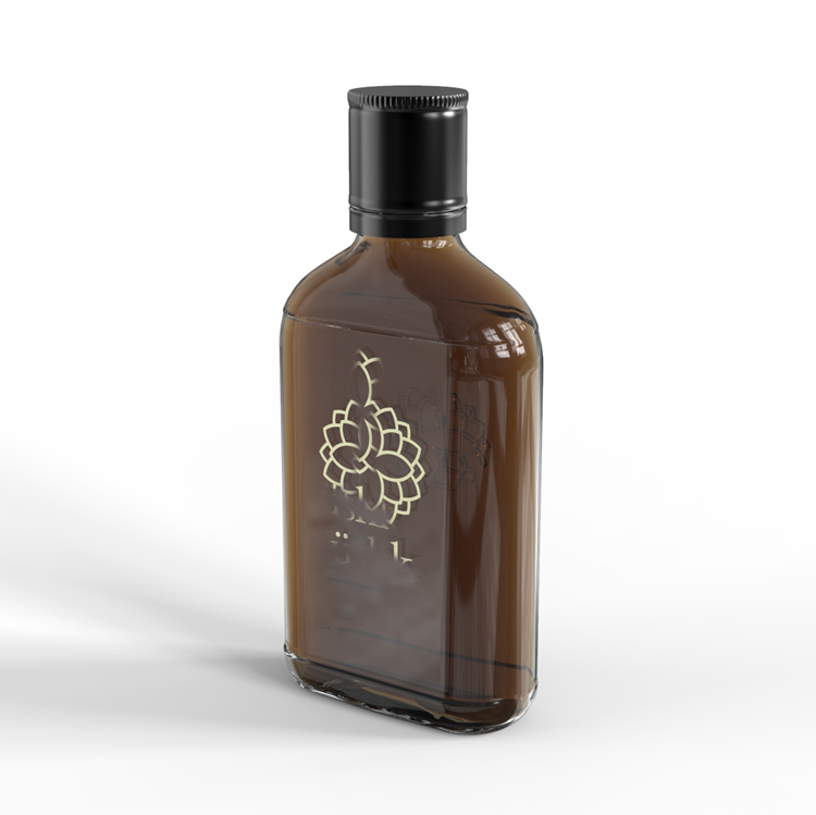 Emboss Logo Glass Bottle Customized Flask Liquor Bottle with Engraved Logo