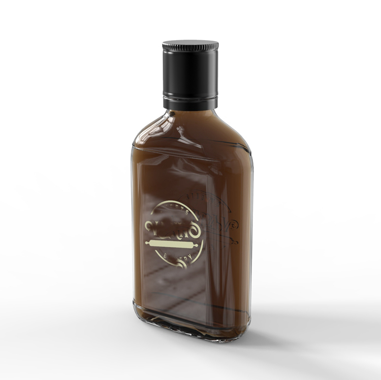 Emboss Logo Glass Bottle Customized Flask Liquor Bottle with Engraved Logo