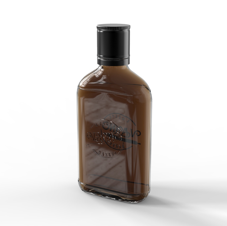 Emboss Logo Glass Bottle Customized Flask Liquor Bottle with Engraved Logo