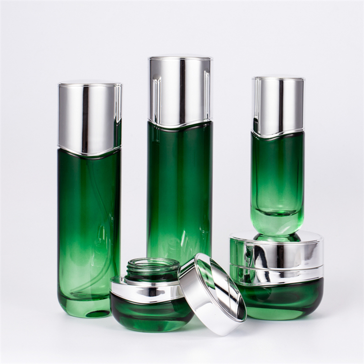 Emerald Color 30g 50g 40ml 100ml 120ml Skincare Packaging Bottle Custom Glass Cosmetic Bottle