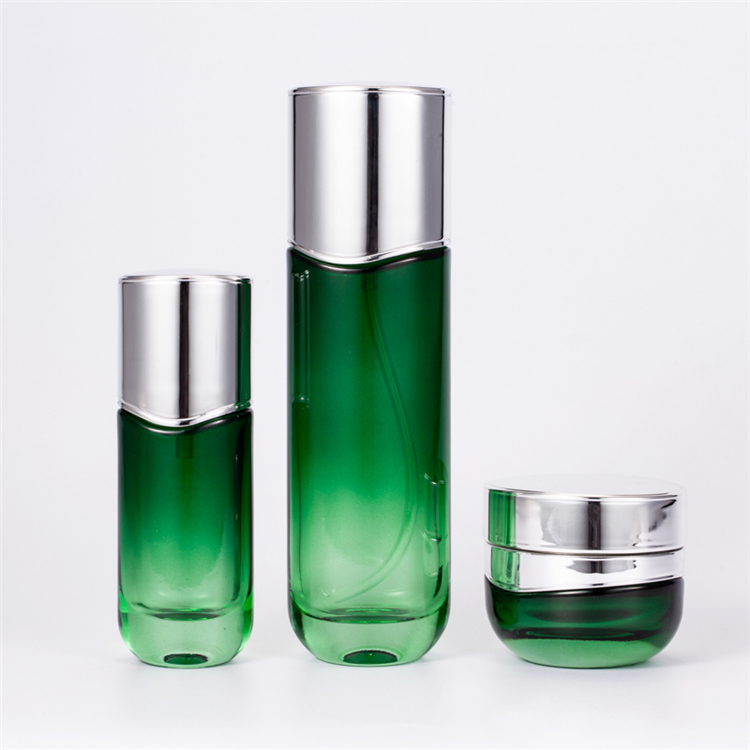Emerald Color 30g 50g 40ml 100ml 120ml Skincare Packaging Bottle Custom Glass Cosmetic Bottle