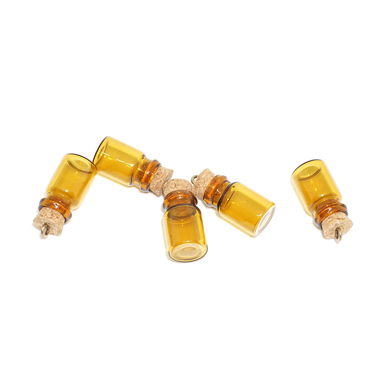 Empty 0.5ml hanging car air freshener perfume glass bottle with wooden cap