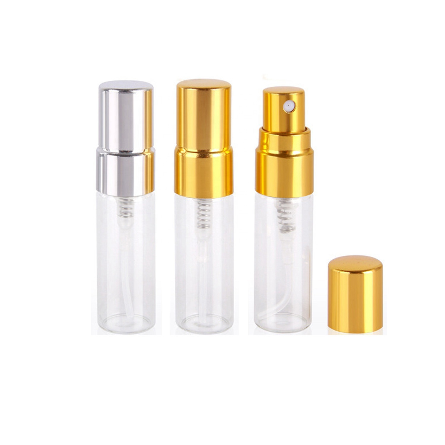 Empty 1.5ml 2ml 3ml clear mini atomizer mist vial sample perfume glass spray bottle