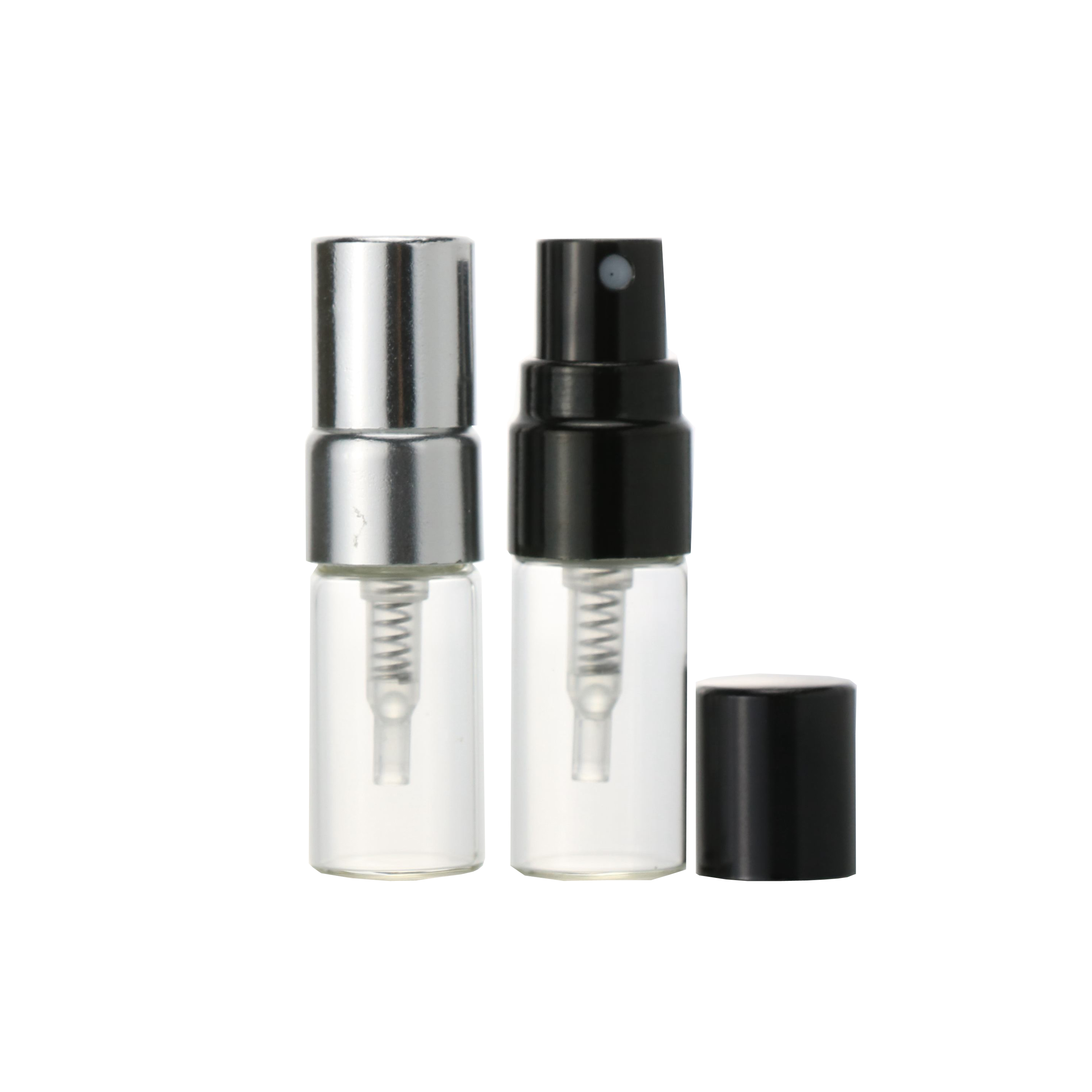 Empty 1.5ml 2ml 3ml clear mini atomizer mist vial sample perfume glass spray bottle