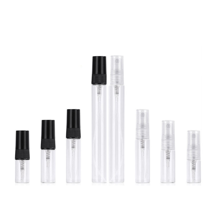 Empty 1.5ml 2ml 3ml clear mini atomizer mist vial sample perfume glass spray bottle