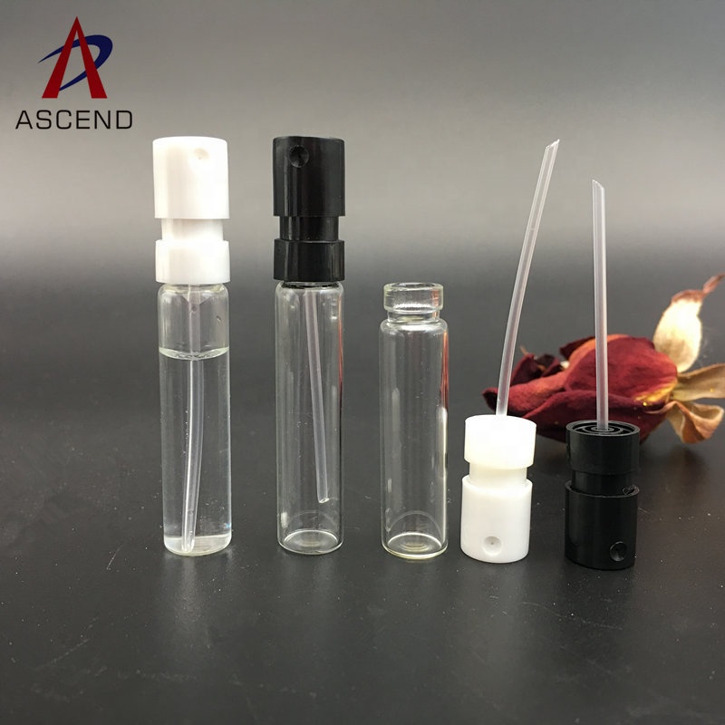 Empty 1.5ml 2ml 3ml clear mini atomizer mist vial sample perfume glass spray bottle