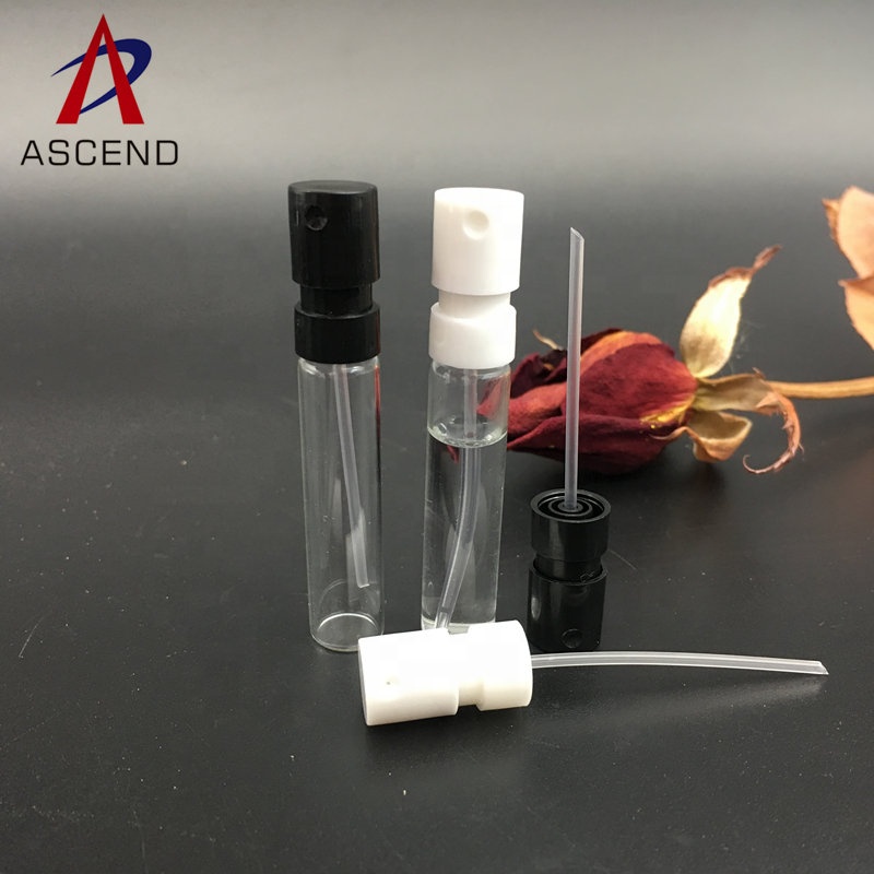 Empty 1.5ml 2ml 3ml clear mini atomizer mist vial sample perfume glass spray bottle