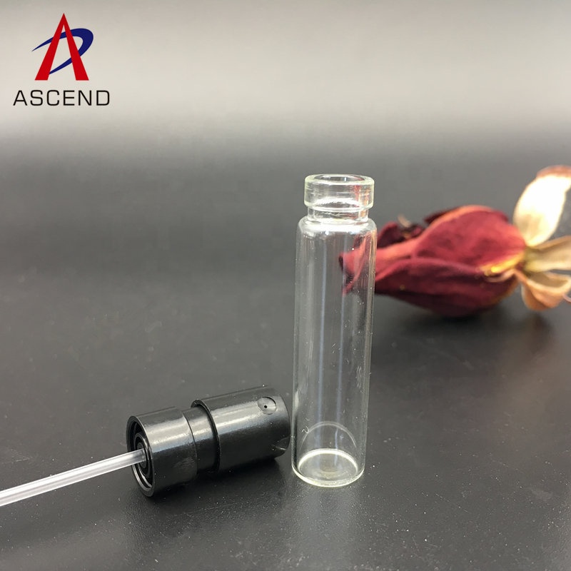 Empty 1.5ml 2ml 3ml clear mini atomizer mist vial sample perfume glass spray bottle