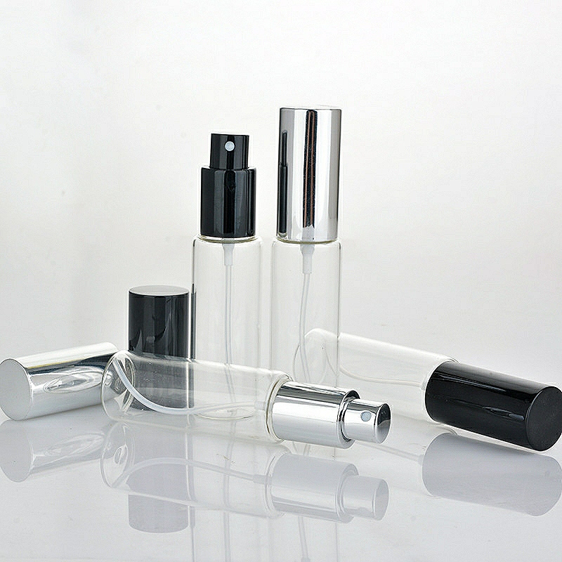 Empty 1 oz 30ml clear transparent perfume glass bottle with atomizer