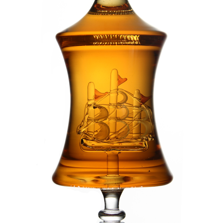 Empty 100 ml glass liquor bottle with the customized logo