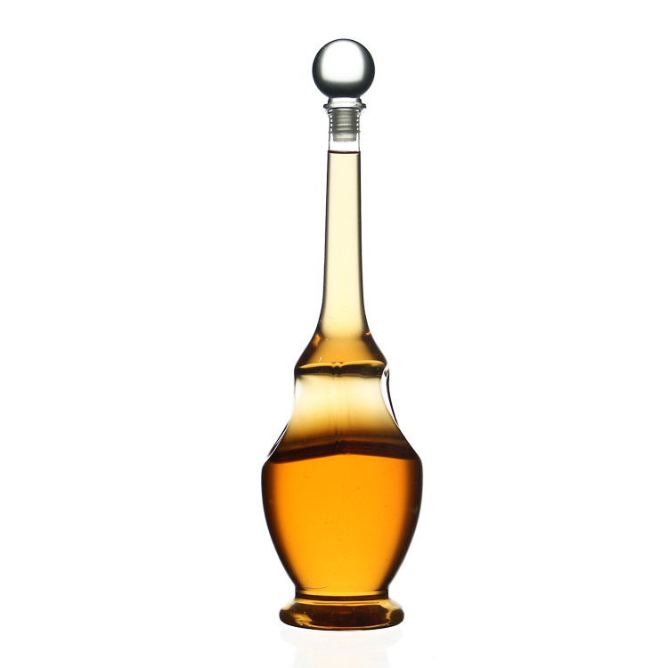 Empty 100 ml glass liquor bottle with the customized logo