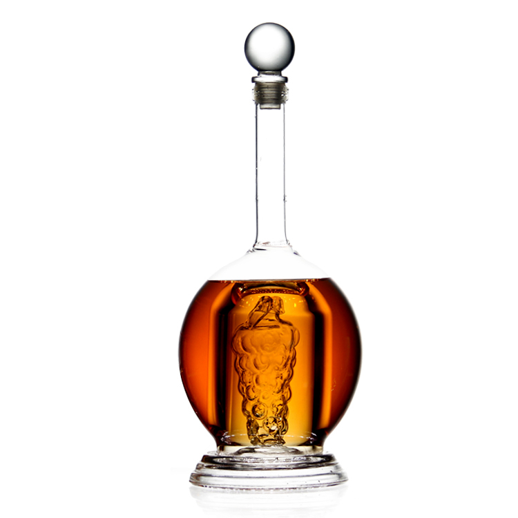 Empty 100 ml glass liquor bottle with the customized logo