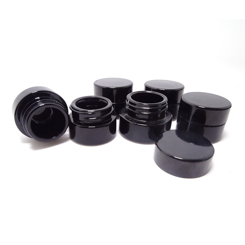 Empty 100g black violet glass jar for apothecary