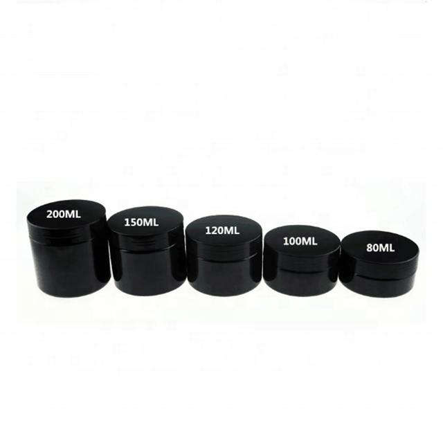 Empty 100ml 150ml 250ml 300ml 500ml wide mouth clear PET plastic cosmetic jar with custom lid
