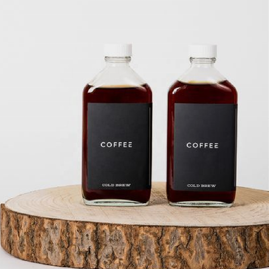 Empty 100ml 150ml 250ml Hip flat flask custom logo cold brew coffee alcohol liquor wine vodka spirit glass bottle