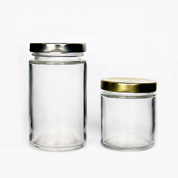 Empty 100ml 200ml Storage Glass Canning Jar With Metal Lids For Jam Butter