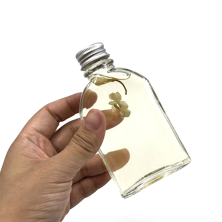 Empty 100ml Beverage Drinking Glass Bottle With Lid For Pressed Juice