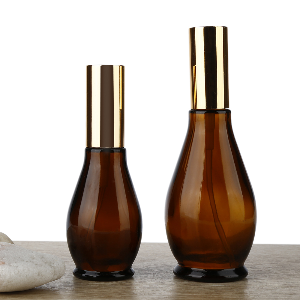 Empty 100ml amber glass bottle Refillable Perfume Atomizer Spray Bottle