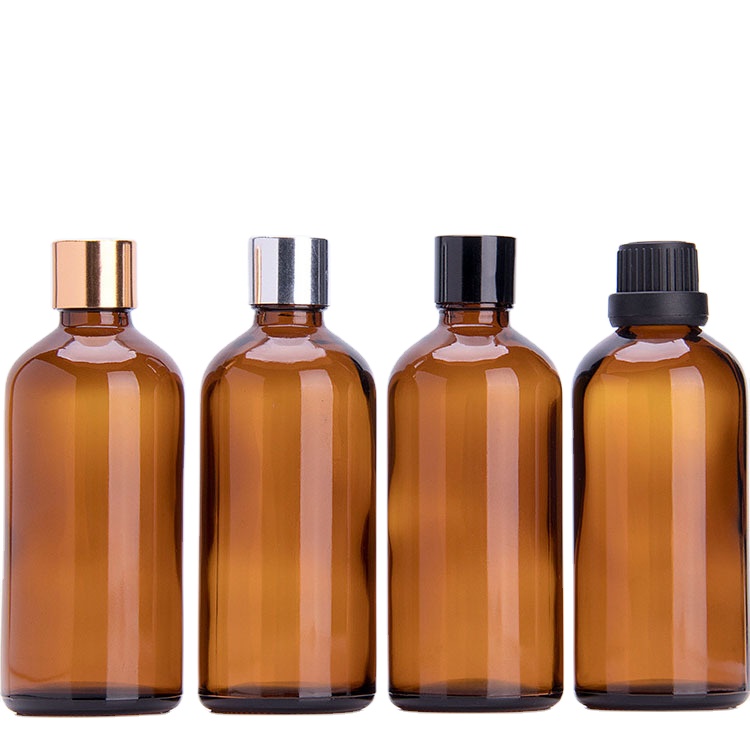 Empty 100ml glass bottle with screw cap