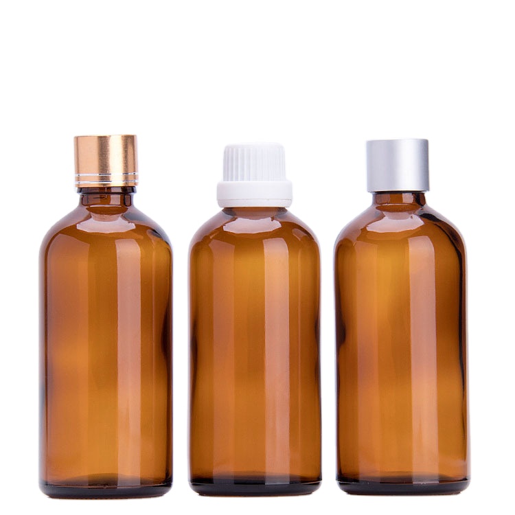 Empty 100ml glass bottle with screw cap