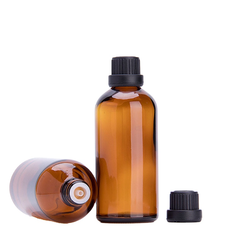 Empty 100ml glass bottle with screw cap