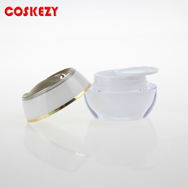 Empty 10g 15g 30g 50g White Plastic Acrylic Cosmetic Containers For Cream Jar