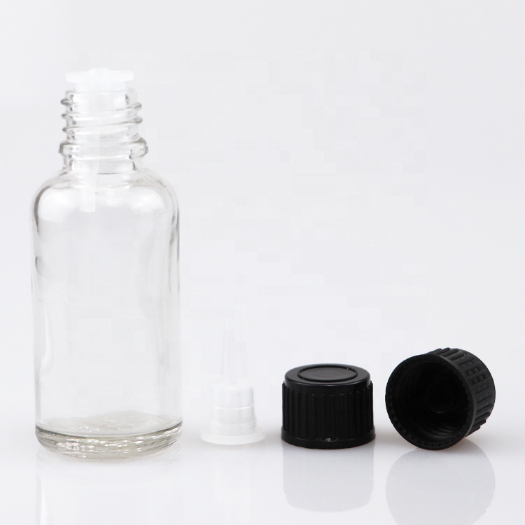 Empty 10ml 15ml 20ml 30ml 50ml 100ml amber clear blue green essential oil glass dropper bottle with screw cap and reducer plug