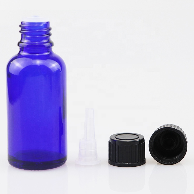 Empty 10ml 15ml 20ml 30ml 50ml 100ml amber clear blue green essential oil glass dropper bottle with screw cap and reducer plug