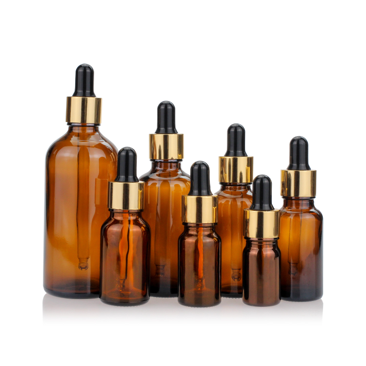 Empty 10ml 15ml 20ml 30ml 50ml 100ml amber glass essential oil dropper bottle with pipettes