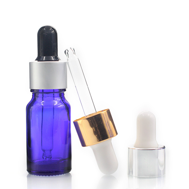 Empty 10ml Cobalt Blue Color Cosmetic Essential Oil Packaging Glass Bottle