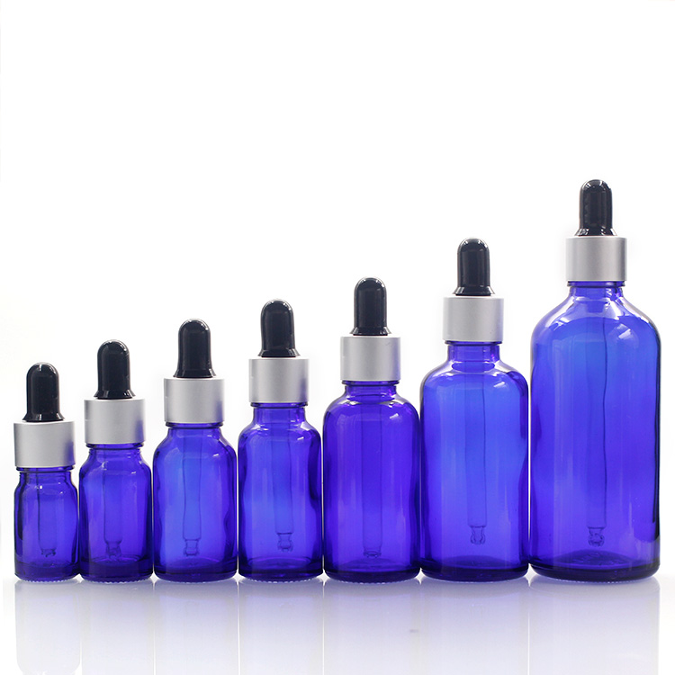 Empty 10ml Cobalt Blue Color Cosmetic Essential Oil Packaging Glass Bottle