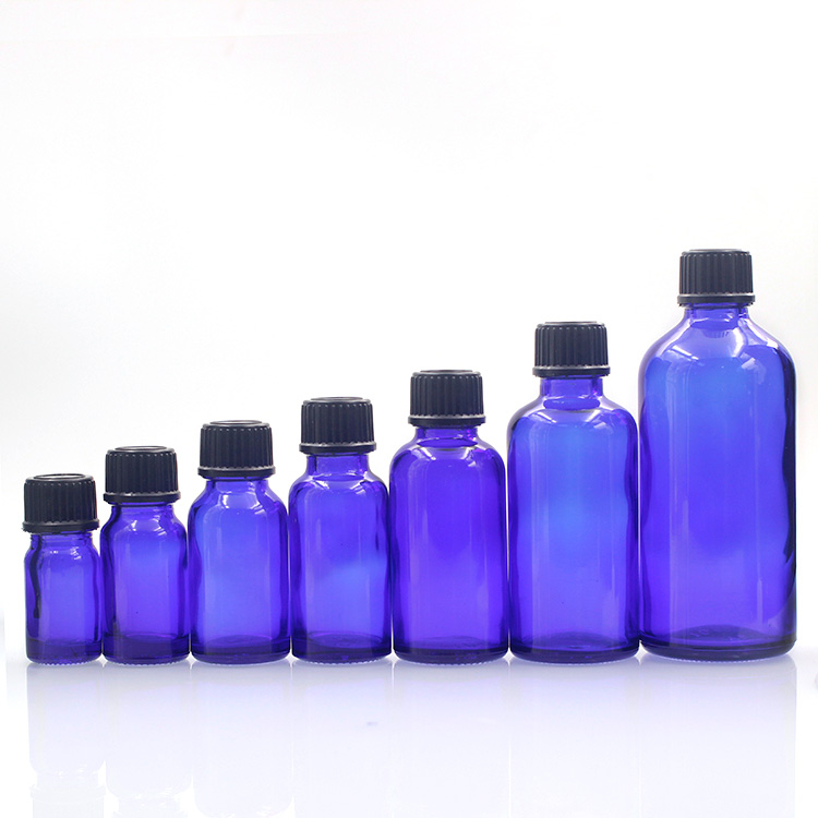 Empty 10ml Cobalt Blue Color Cosmetic Essential Oil Packaging Glass Bottle