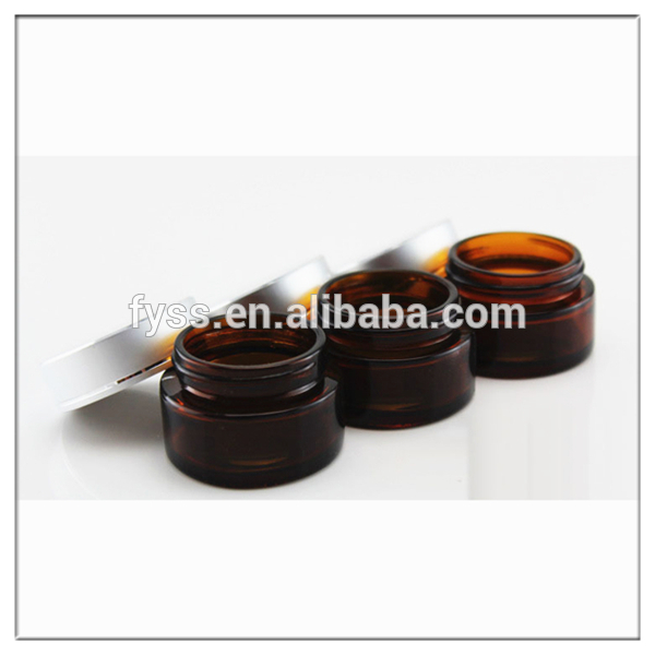 Empty 10ml Mini Airtight Amber Cosmetic Glass Jar with Screw Cap
