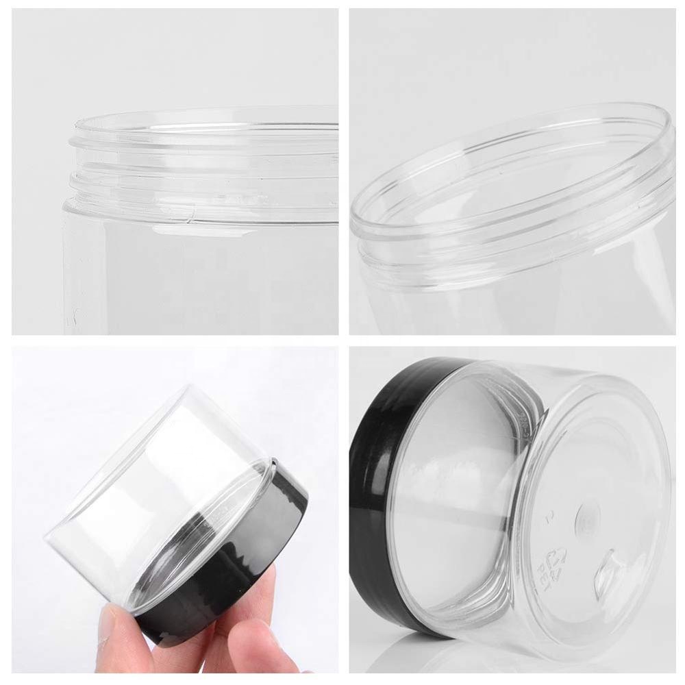 Empty 12 Pack Clear Plastic Slime Storage Favor Jars Wide-mouth Plastic Containers with White Lids for Beauty Products