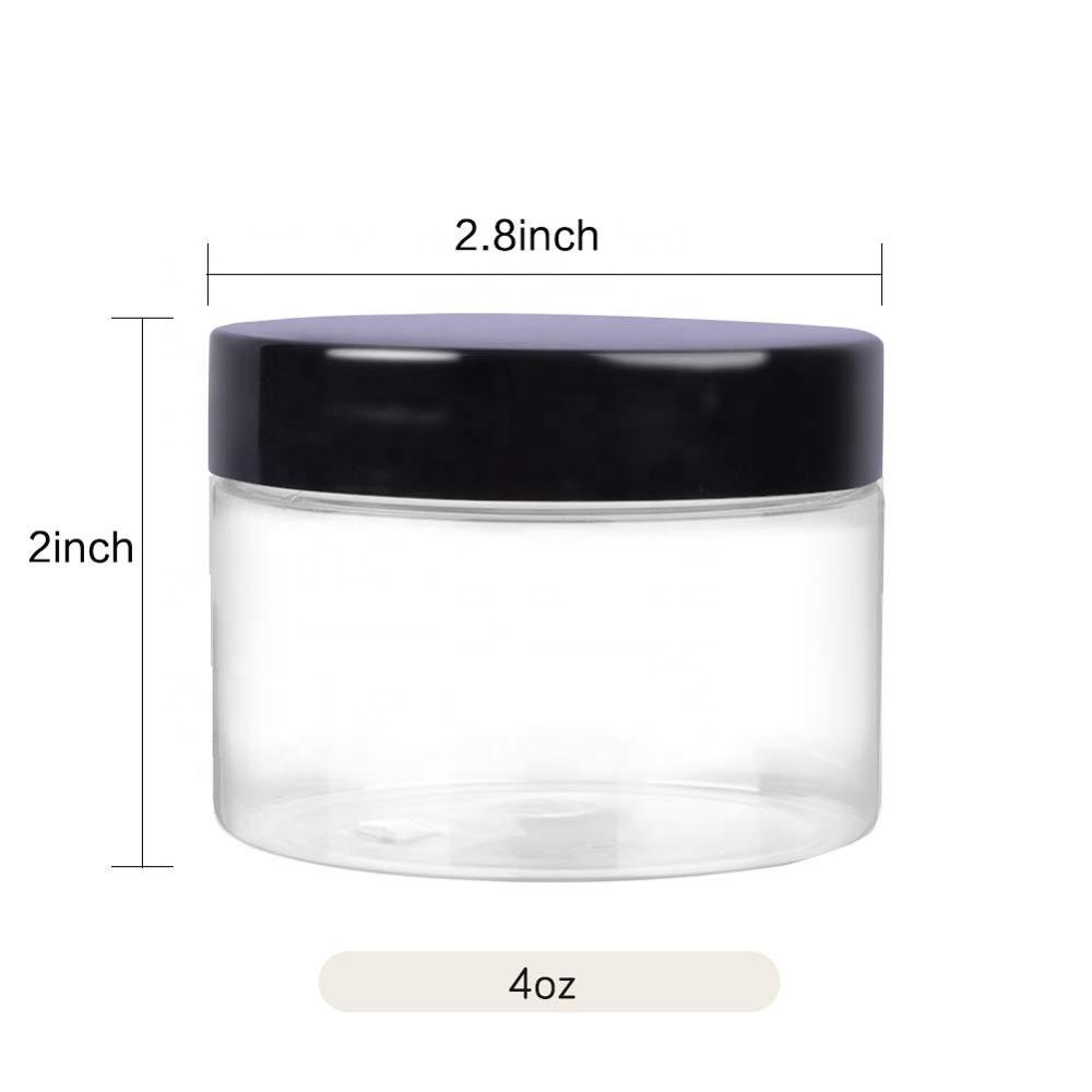 Empty 12 Pack Clear Plastic Slime Storage Favor Jars Wide-mouth Plastic Containers with White Lids for Beauty Products