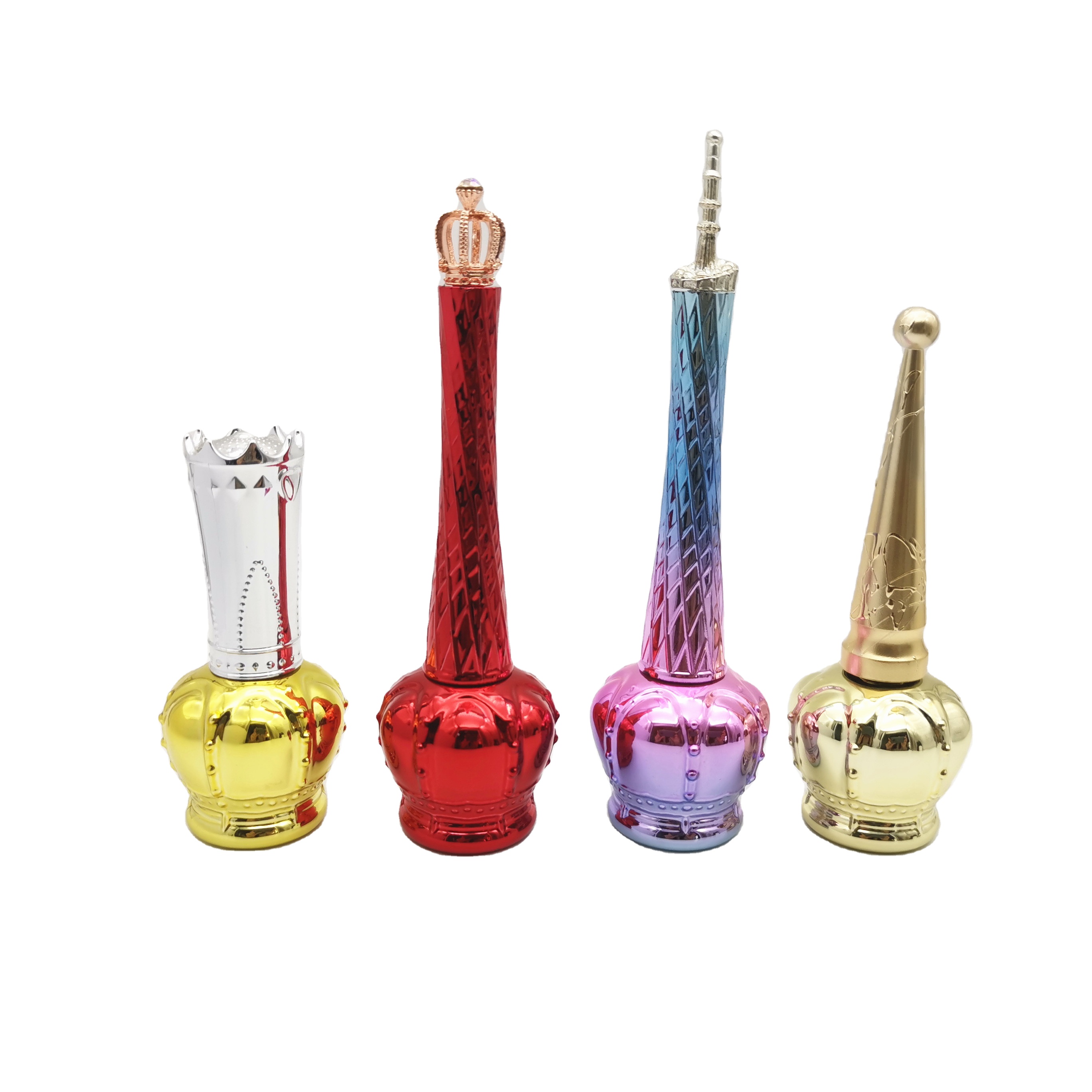 Empty 12ml crown nail polish bottle with brush