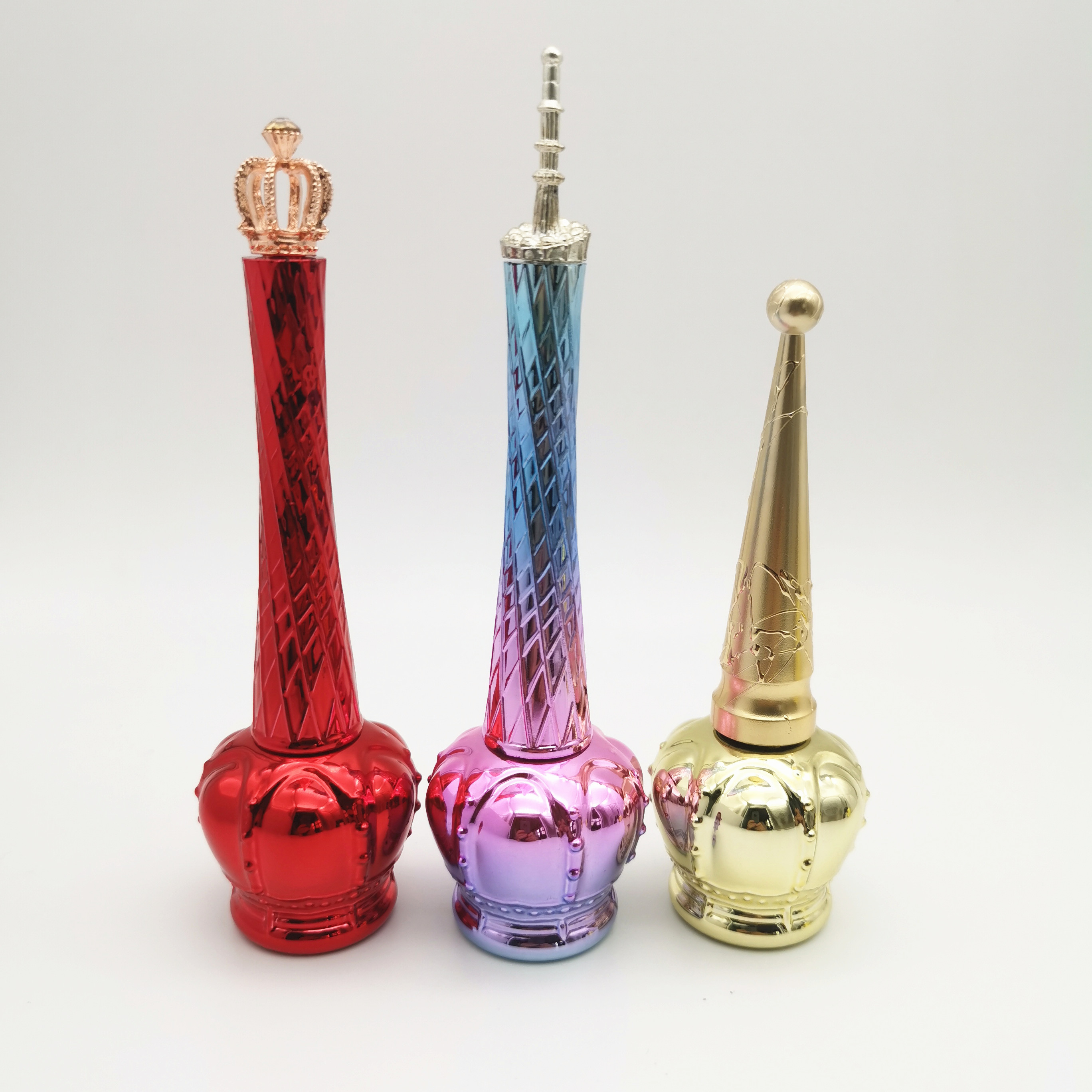 Empty 12ml crown nail polish bottle with brush
