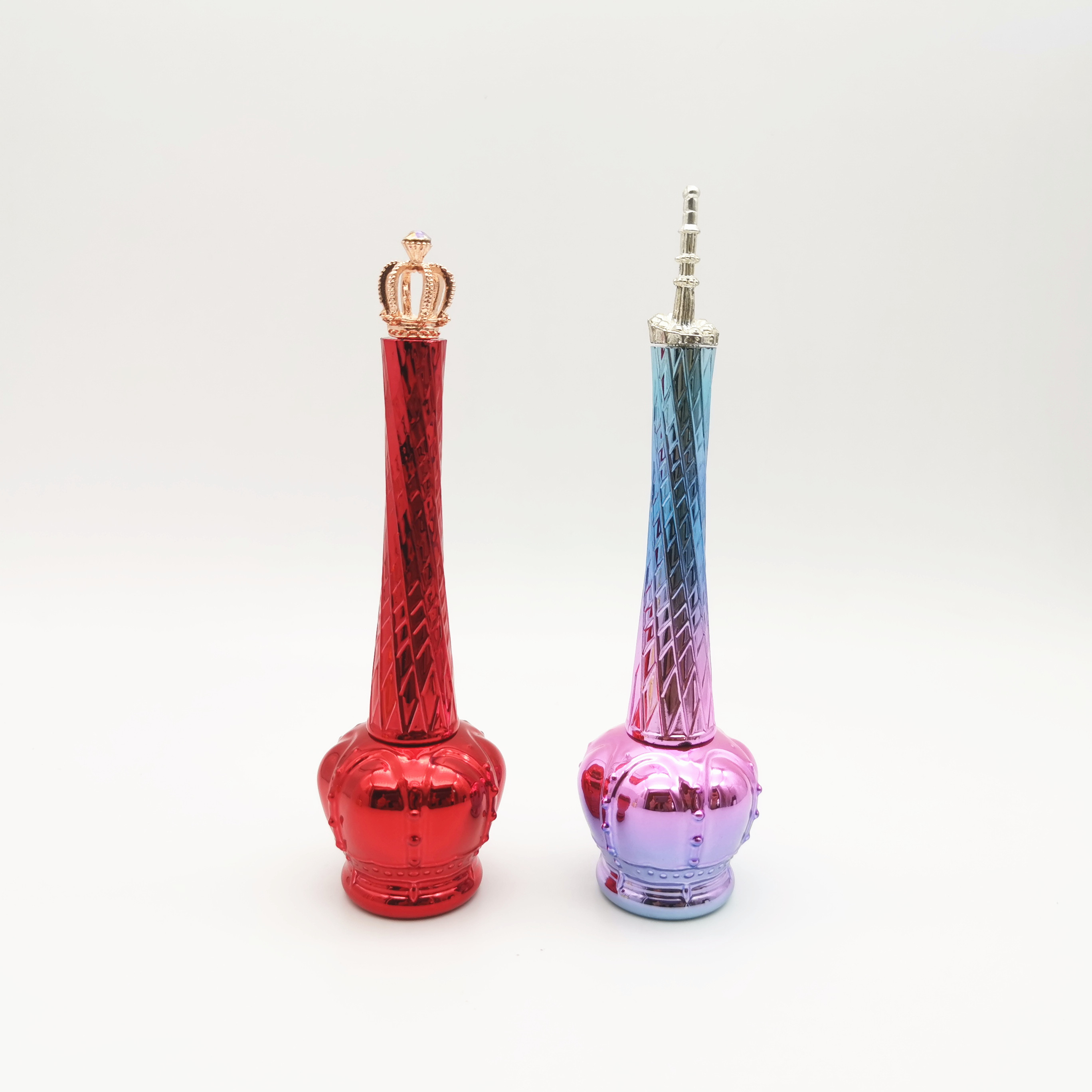 Empty 12ml crown nail polish bottle with brush