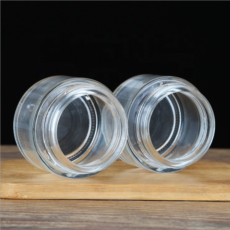 Empty 15 ml 20 ml 30 ml 50 ml 100 ml clear cosmetic glass jar for cream with lid