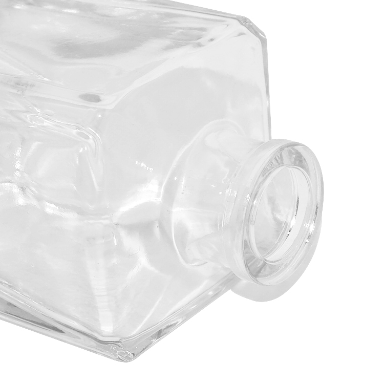 Empty 150ml clear rectangle glass indoor aromatherapy air cleaner fire-free rattan aroma glass reed diffuser bottle